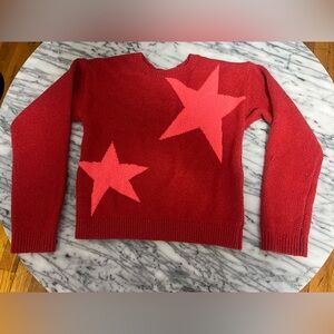 Cat & Jack Red Sweater with Pink Stars